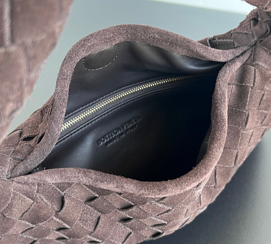 Bottega Veneta Large Hop Intrecciato Suede Hobo bag
