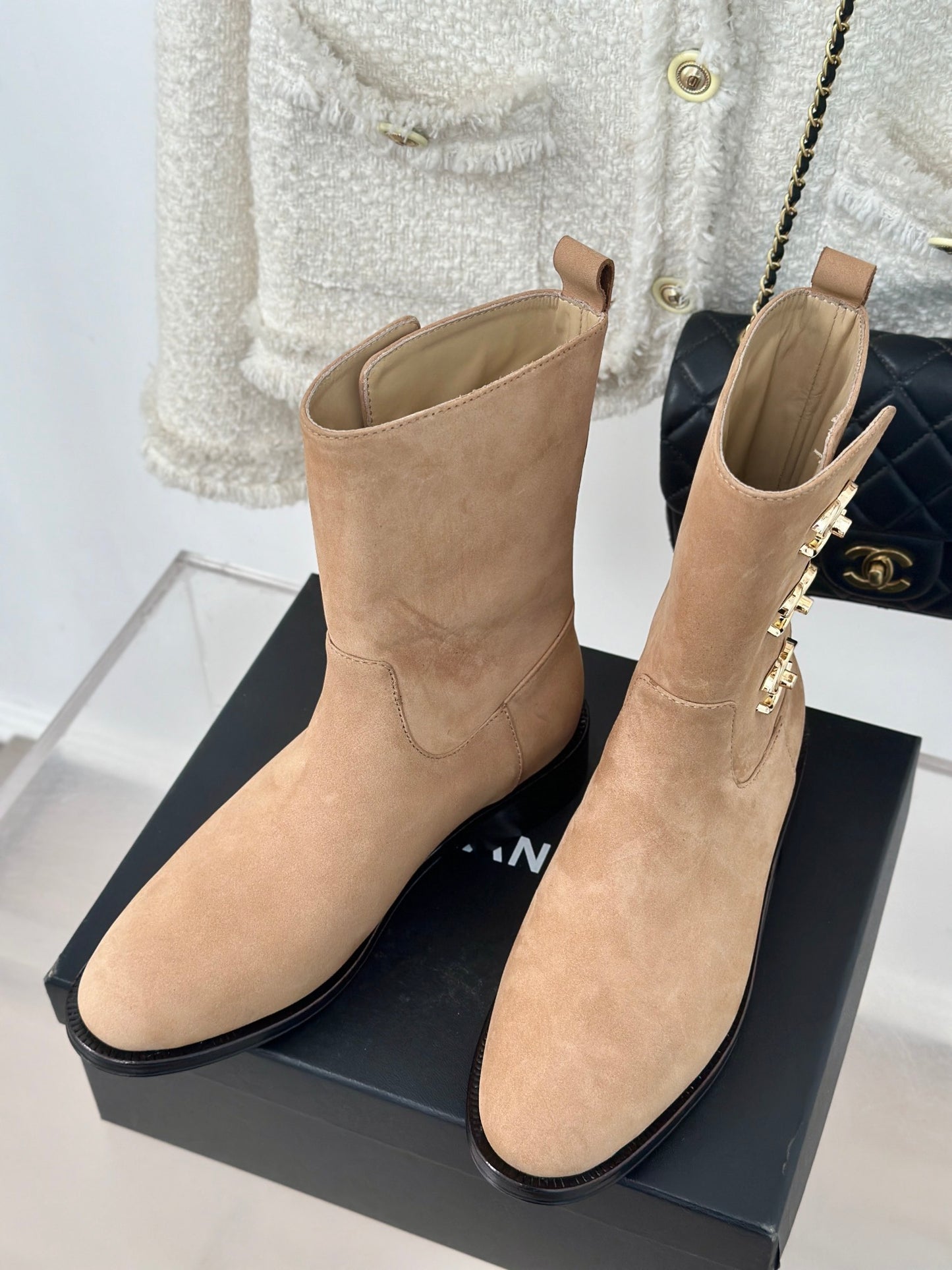Chanel Ankle Suede boots