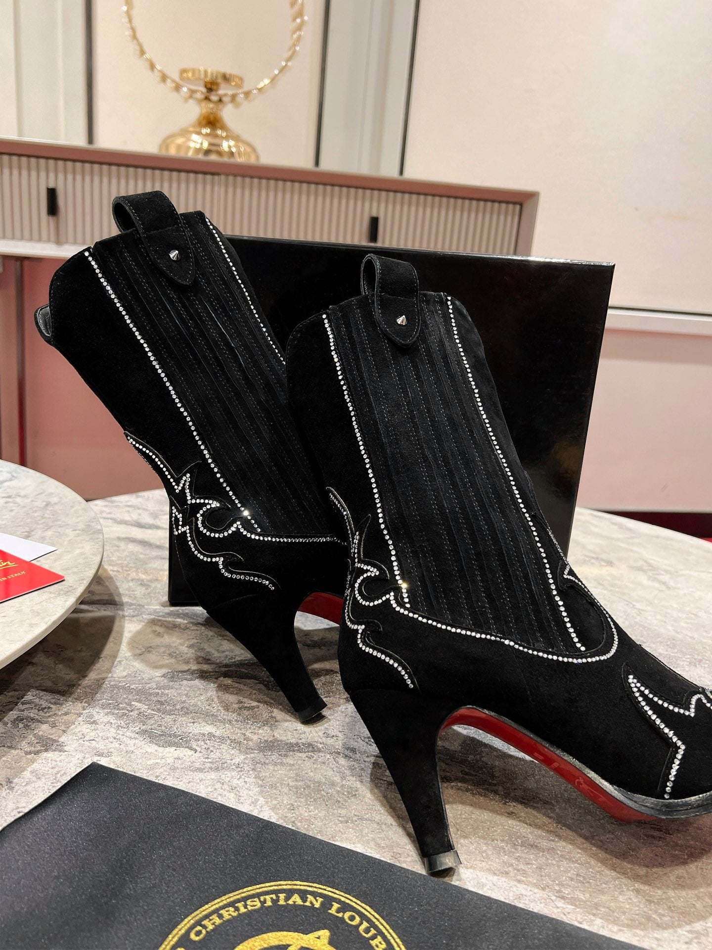 Christian Louboutin Heels Short Suede boots