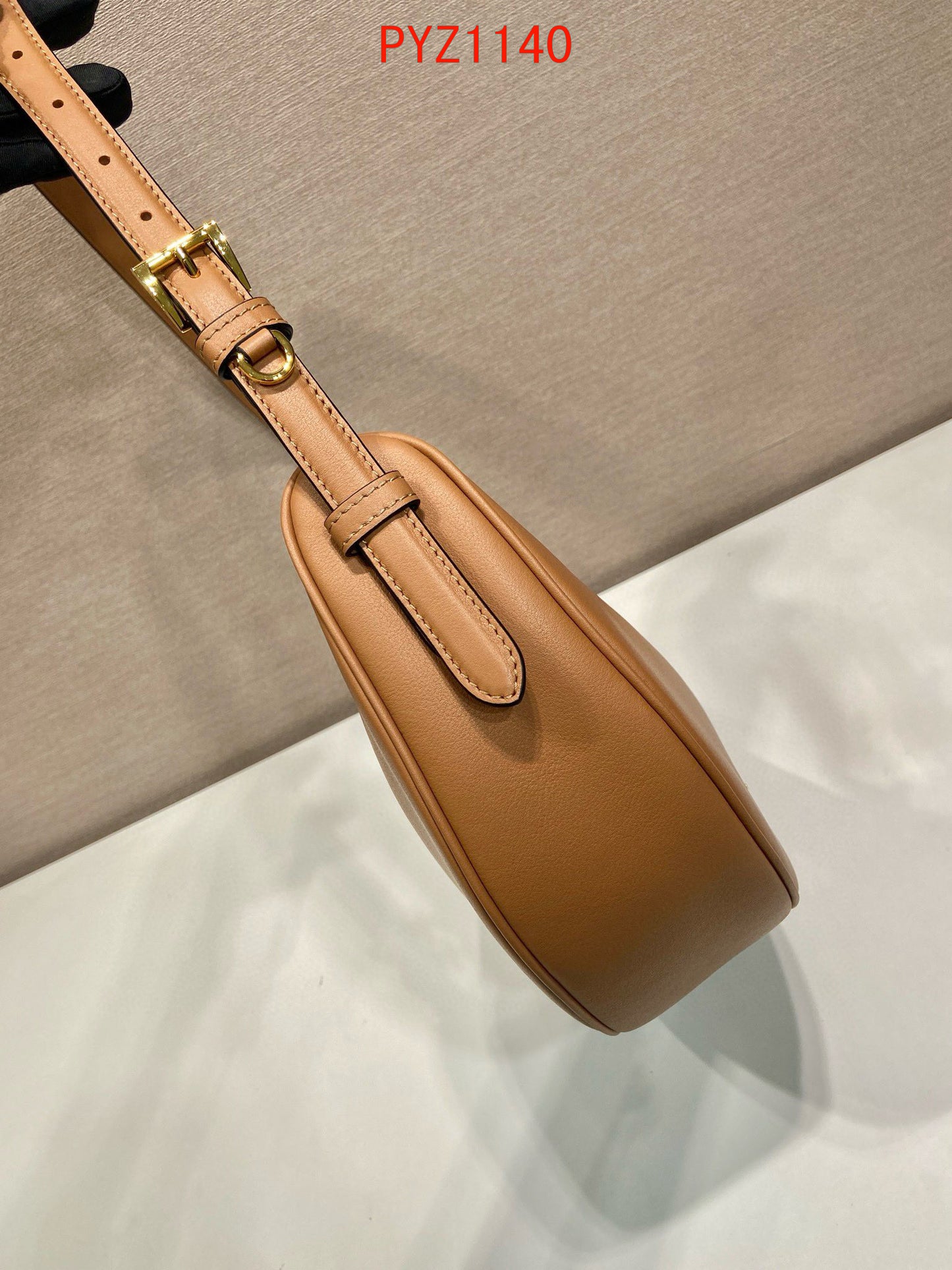 Prada Demi-lune large leather shoulder bag