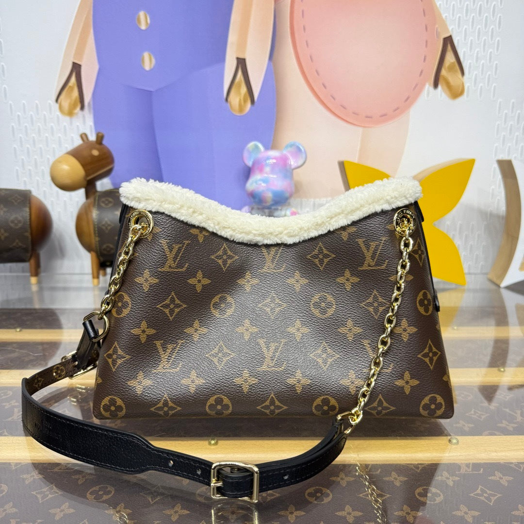 Louis Vuitton CarryAll BB shearling trim