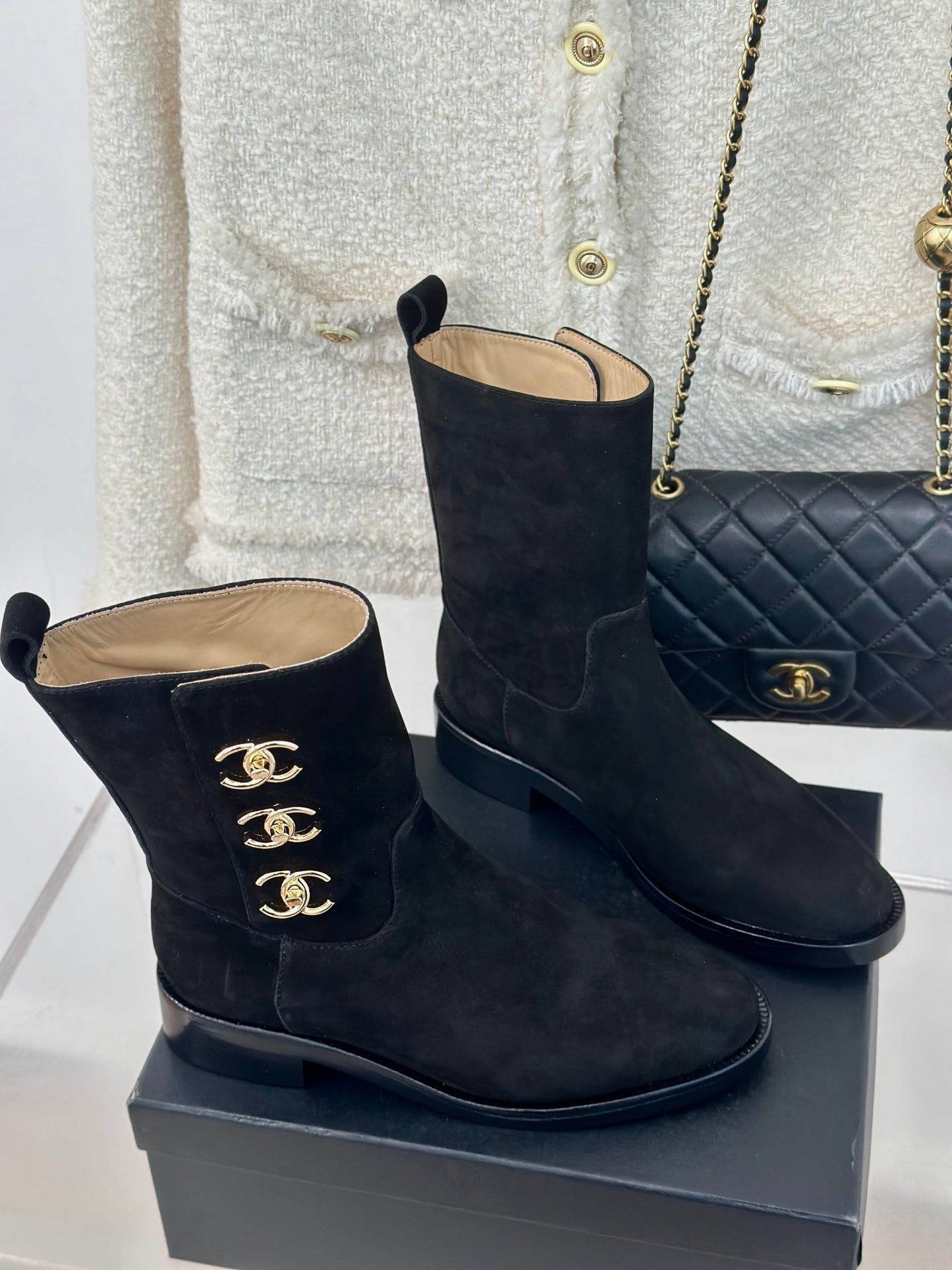 Chanel Ankle Suede boots