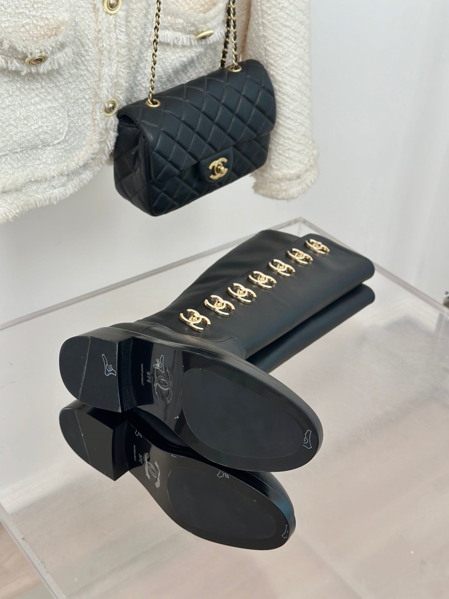 Chanel High leather boots
