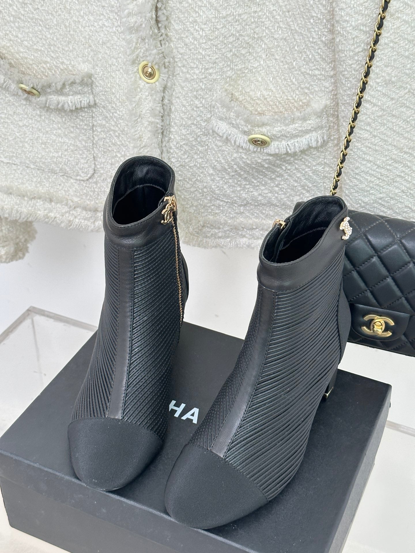 Chanel Ankle Heels Boots