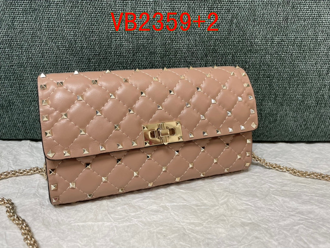 Valentino ROCKSTUD SPIKE NAPPA LEATHER CROSSBODY CLUTCH BAG