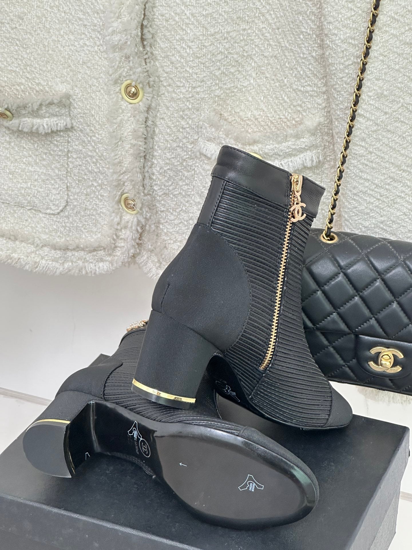 Chanel Ankle Heels Boots