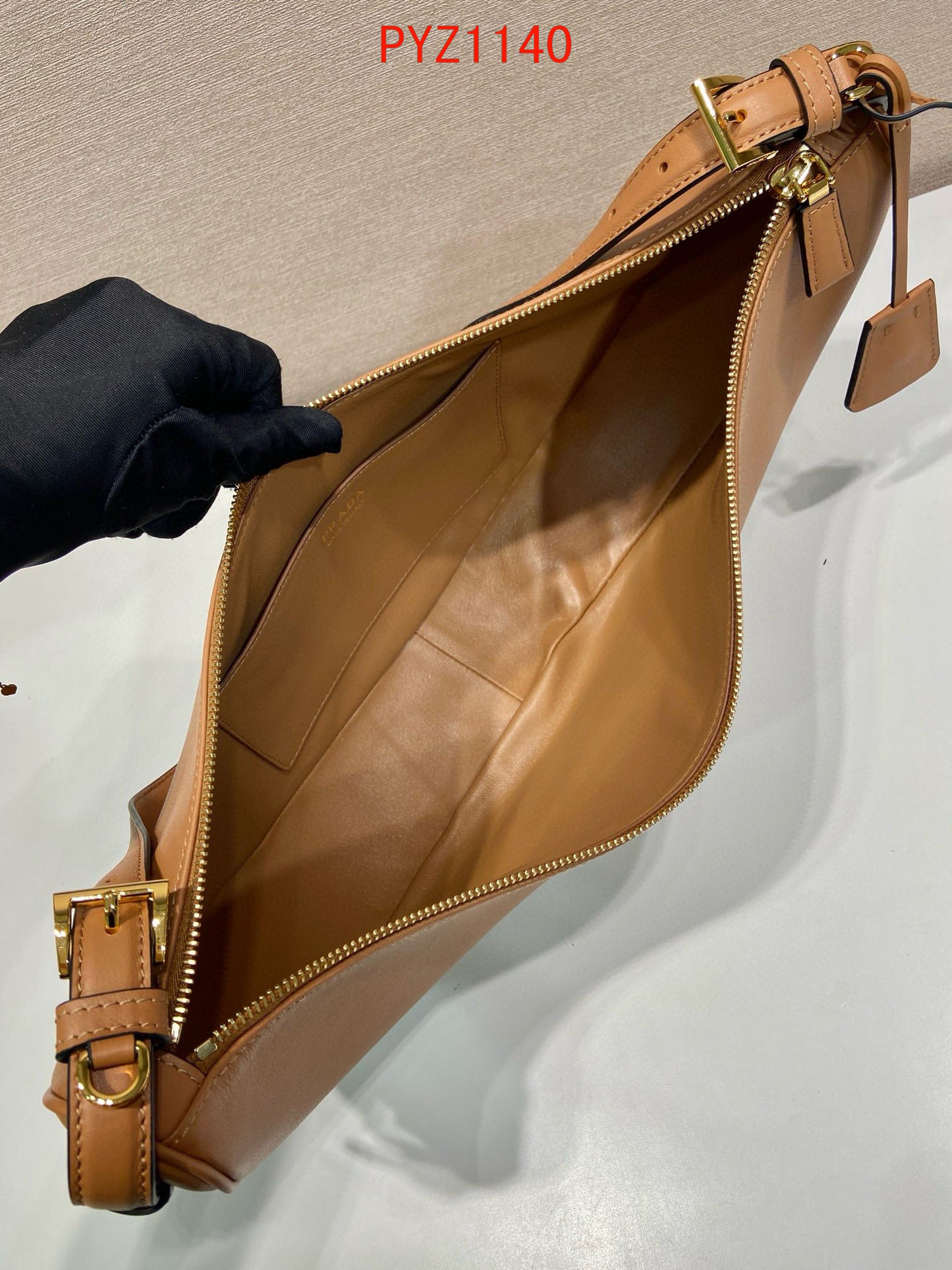 Prada Demi-lune large leather shoulder bag