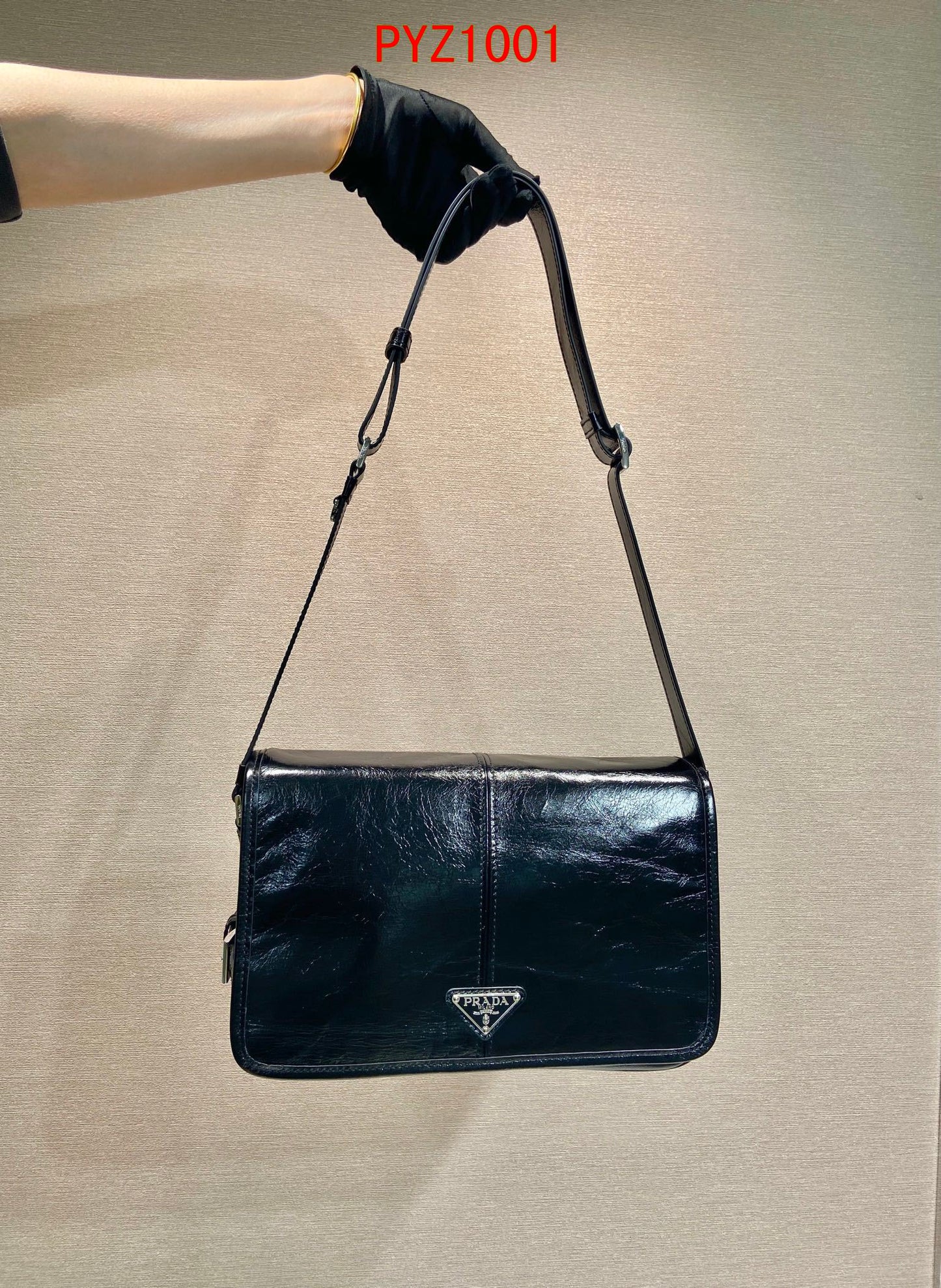 Prada Black leather shoulder bag