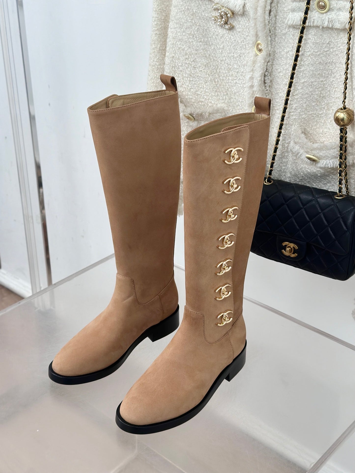 Chanel High Suede Boots