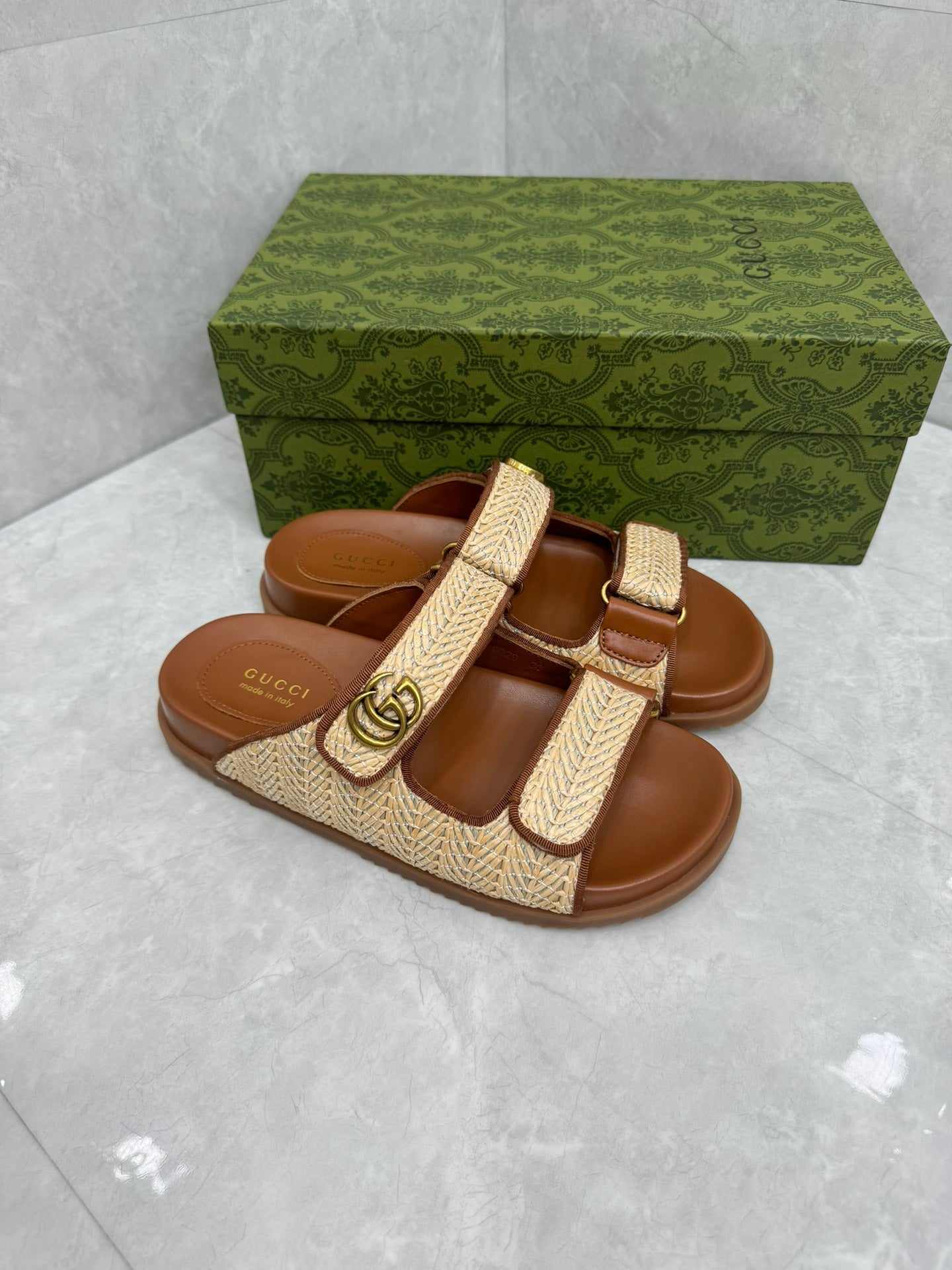 Gucci Straw Sandals