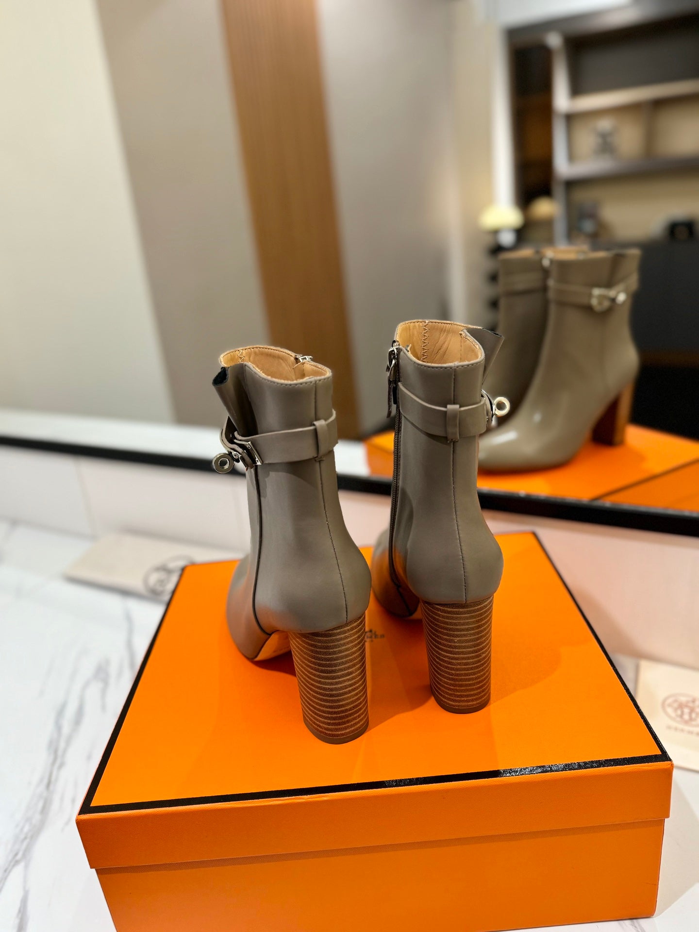 Hermes Ankle Heels Boots