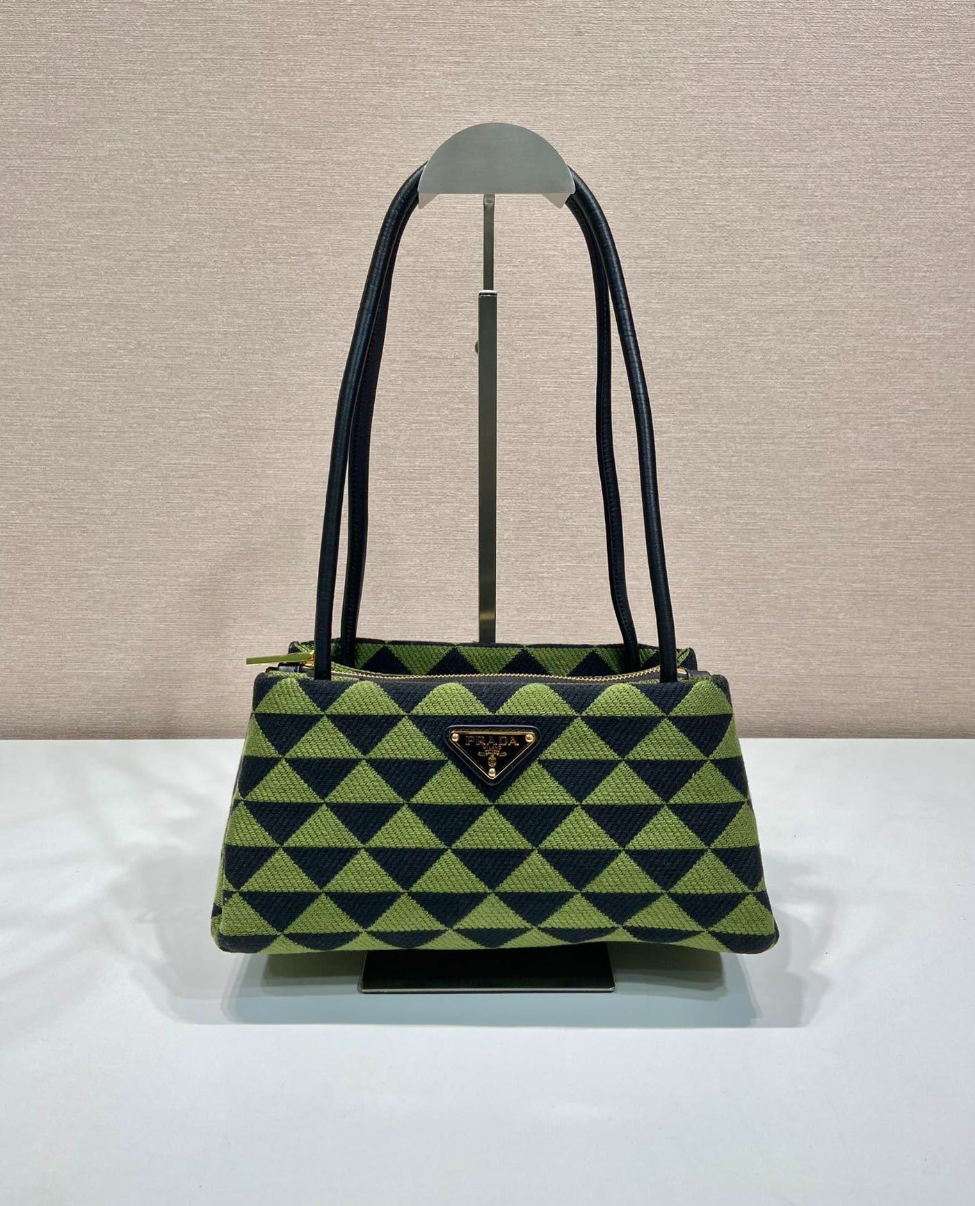 Prada Symbole Small embroidered fabric bag