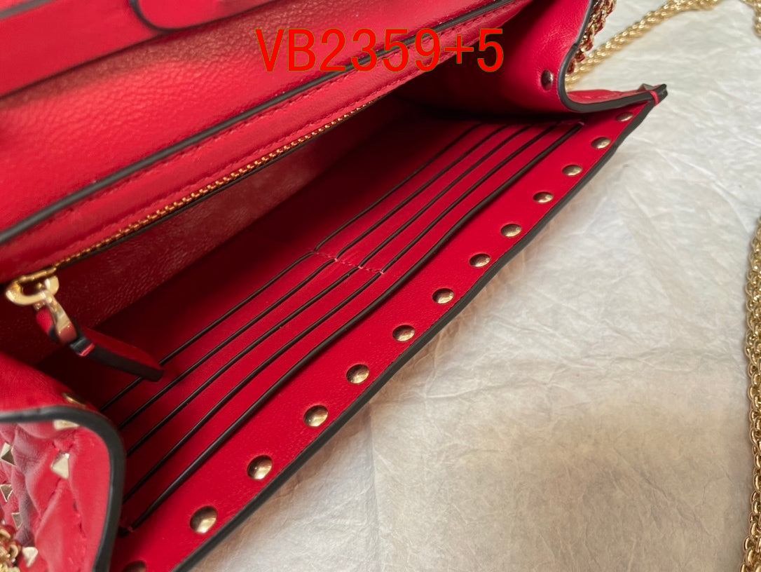 Valentino ROCKSTUD SPIKE NAPPA LEATHER CROSSBODY CLUTCH BAG