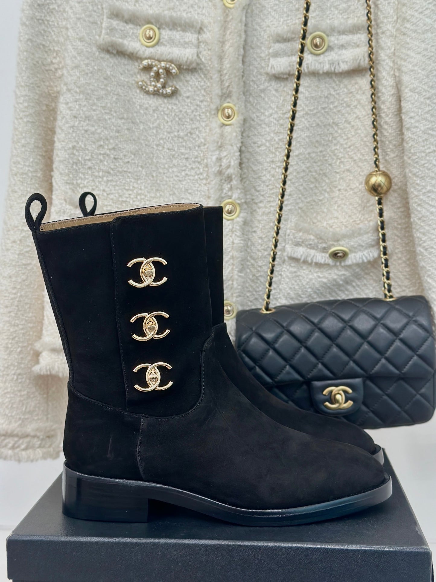 Chanel Ankle Suede boots