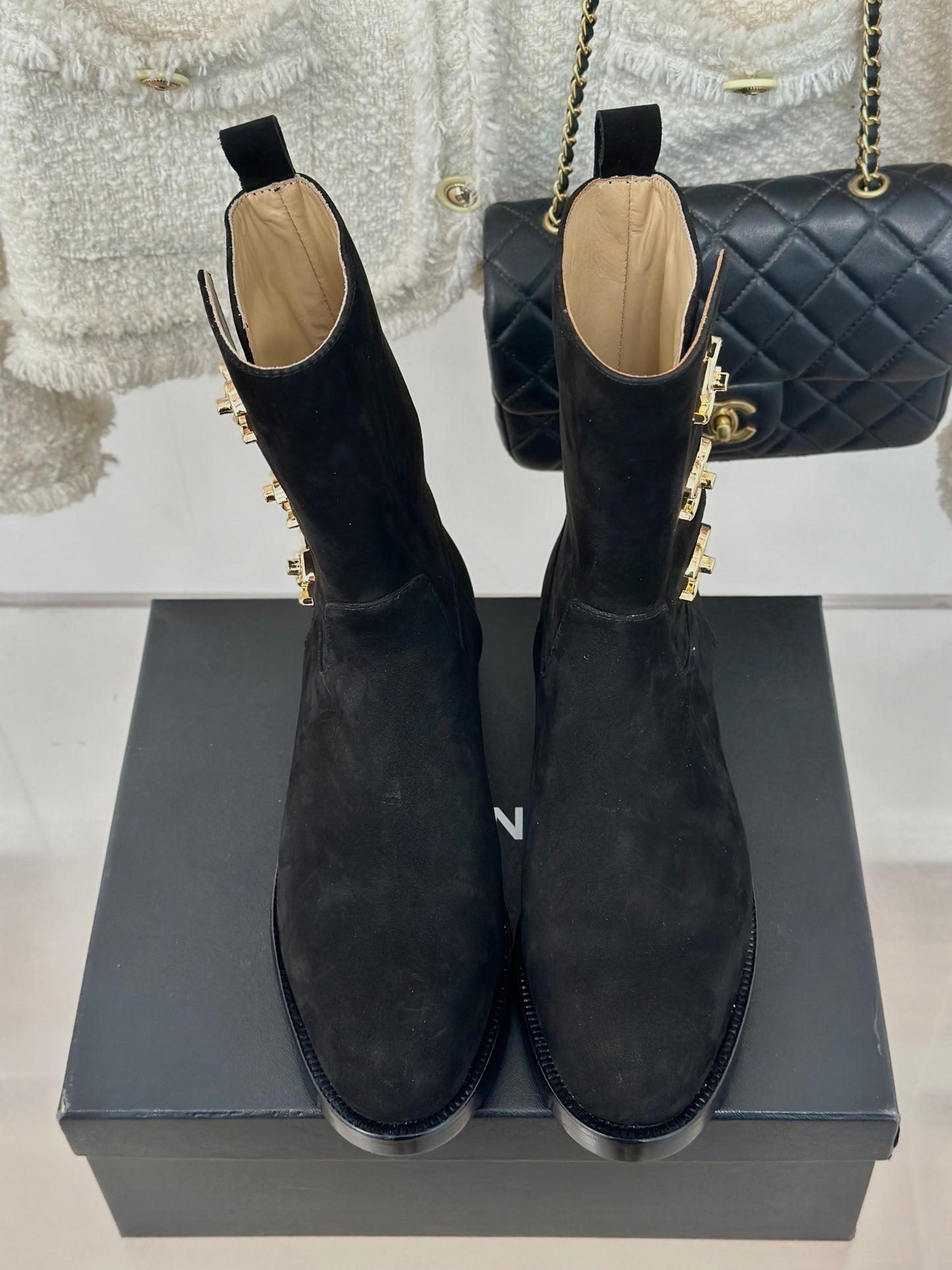 Chanel Ankle Suede boots
