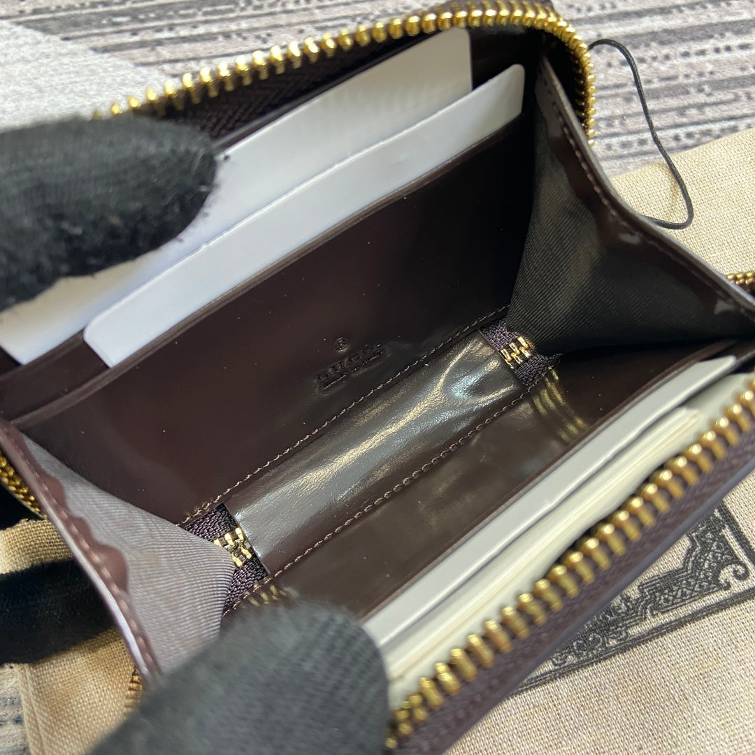 Gucci Luce Mini Zip Wallet/ Card holder
