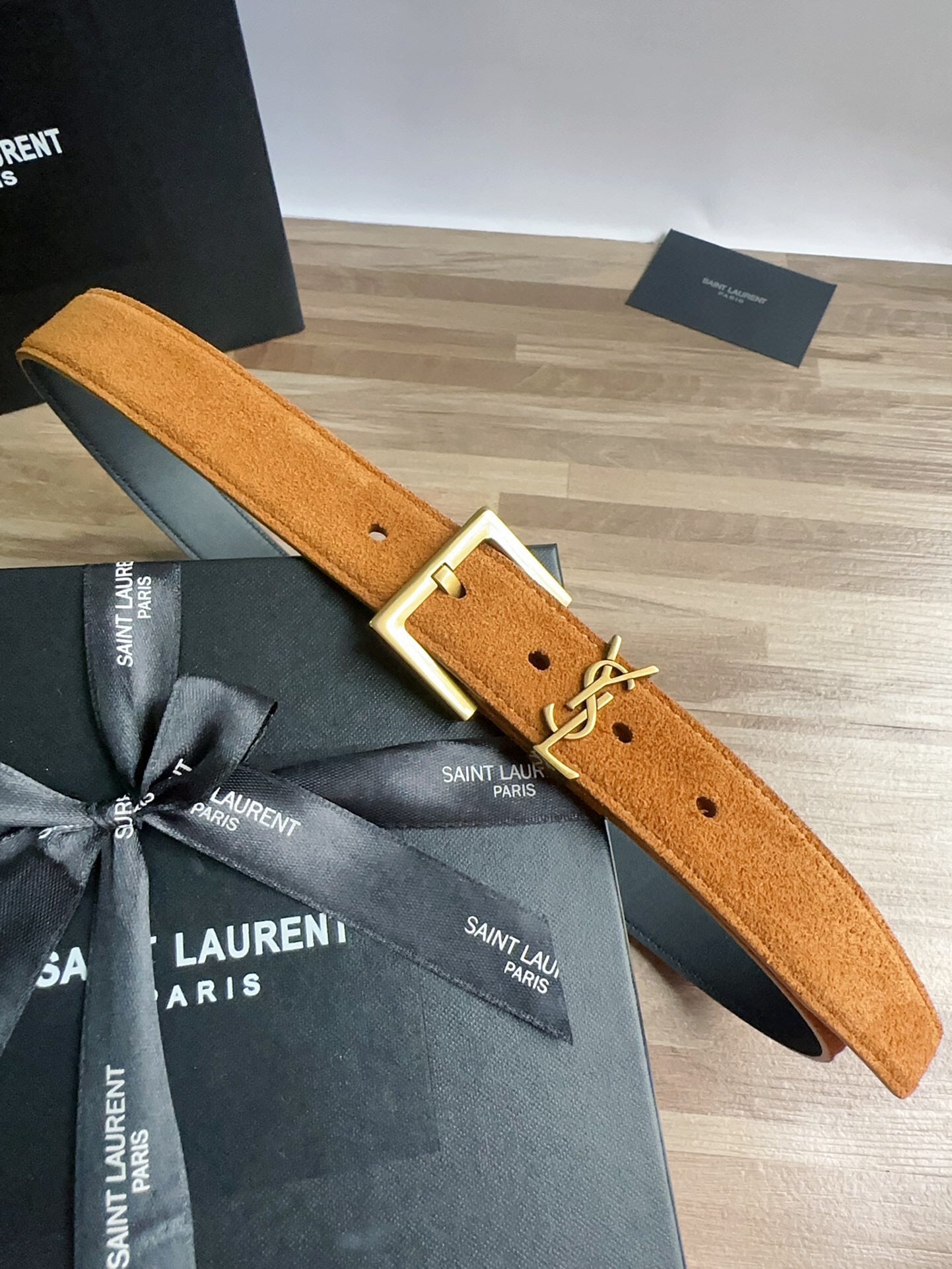 YSL Suede belt