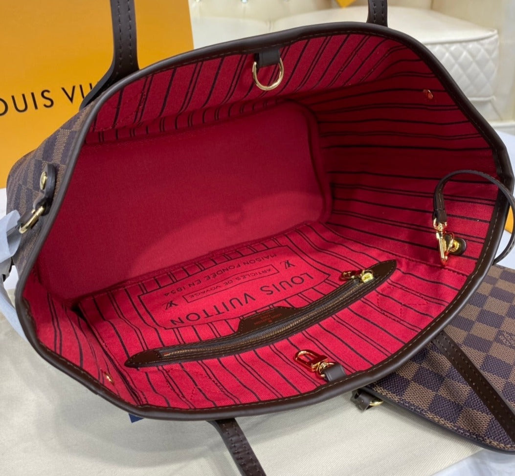 Louis Vuitton Neverfull Monogram,Ebene,Azur leather
