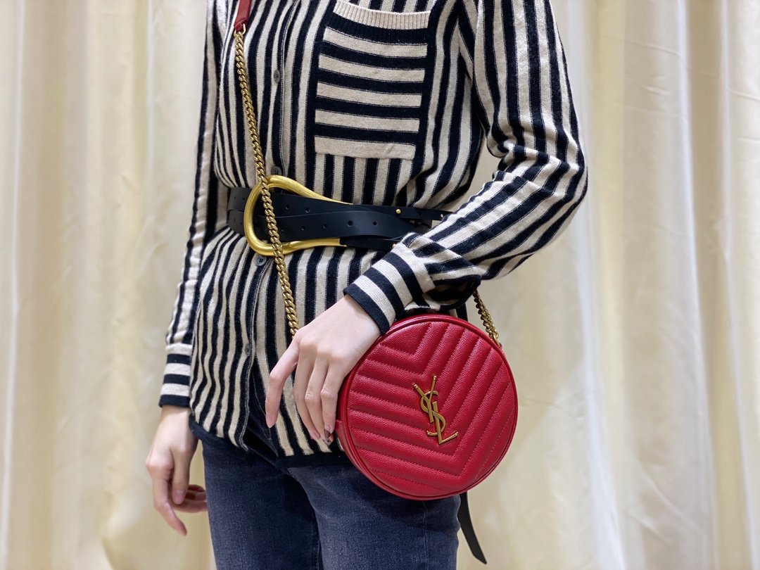 YSL VINYLE ROUND CAMERA BAG