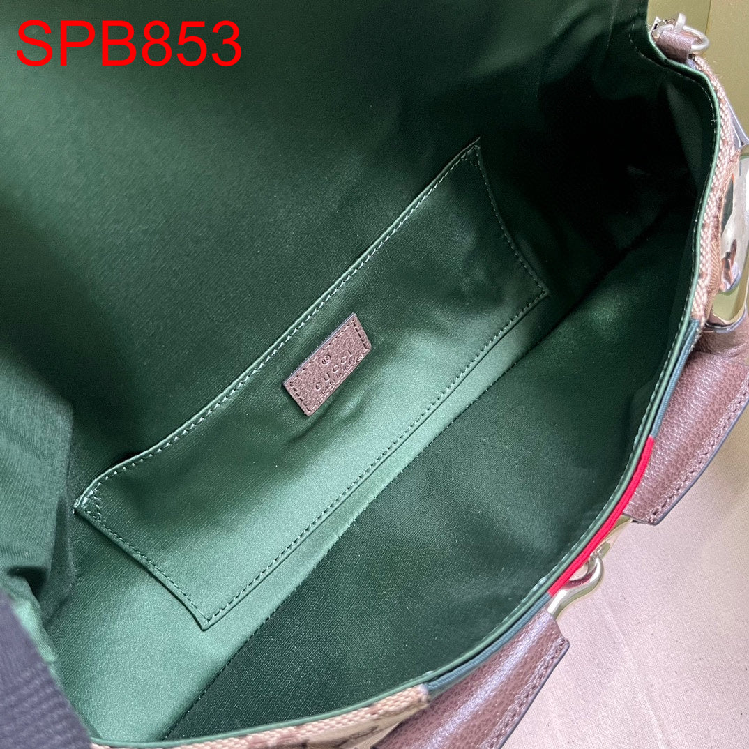 Gucci Horsebit chain Canvas medium shoulder bag