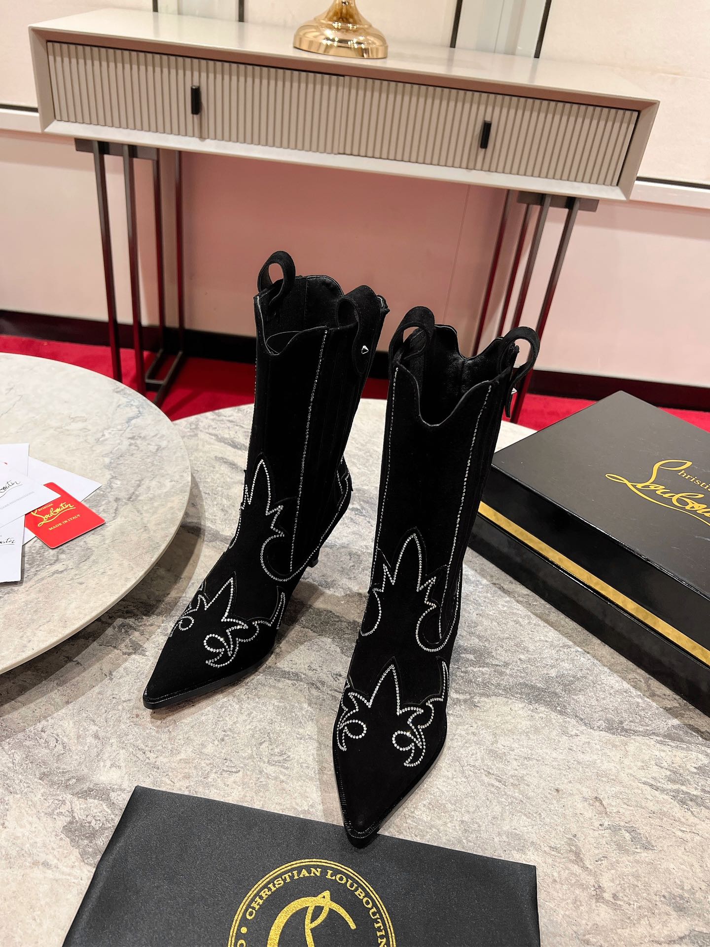 Christian Louboutin Heels Short Suede boots