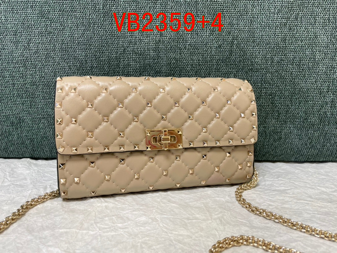 Valentino ROCKSTUD SPIKE NAPPA LEATHER CROSSBODY CLUTCH BAG