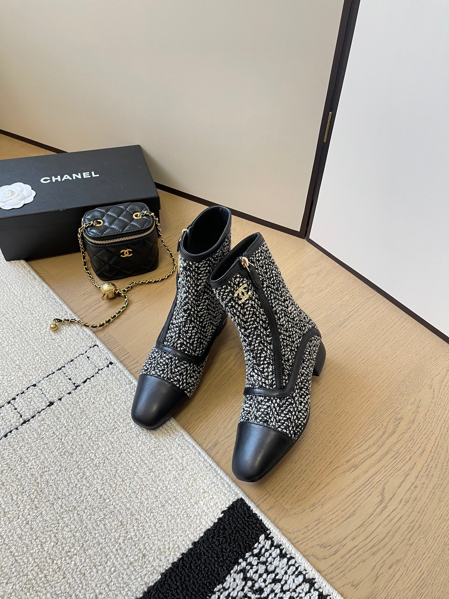 Chanel Tweed Boots