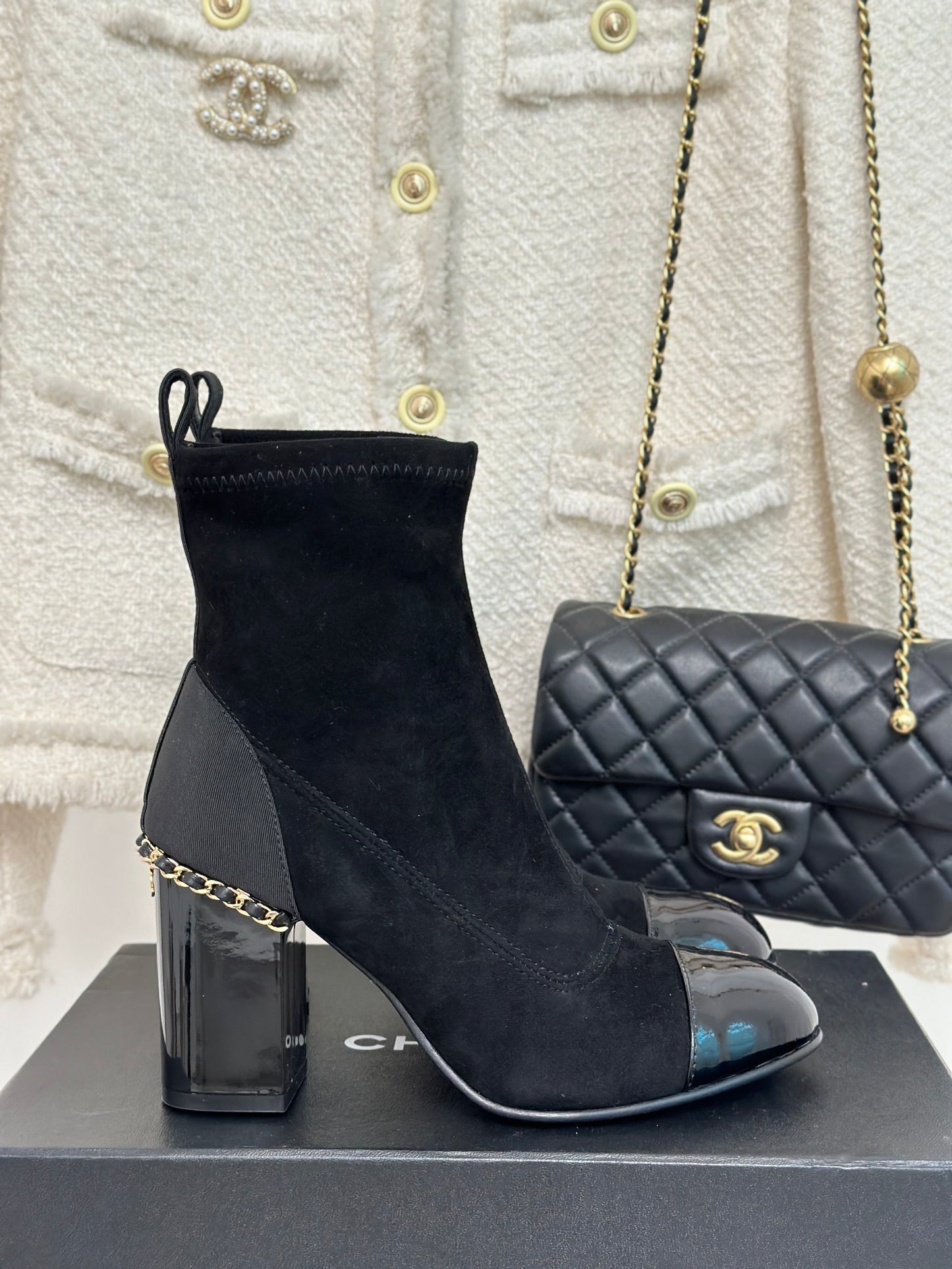 Chanel Ankle Heel Boots