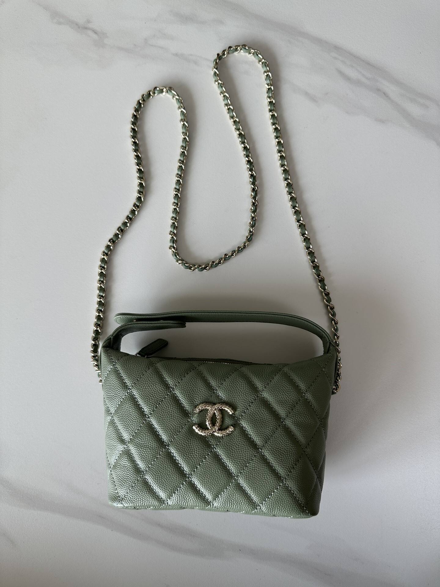 Chanel leather hobo bag