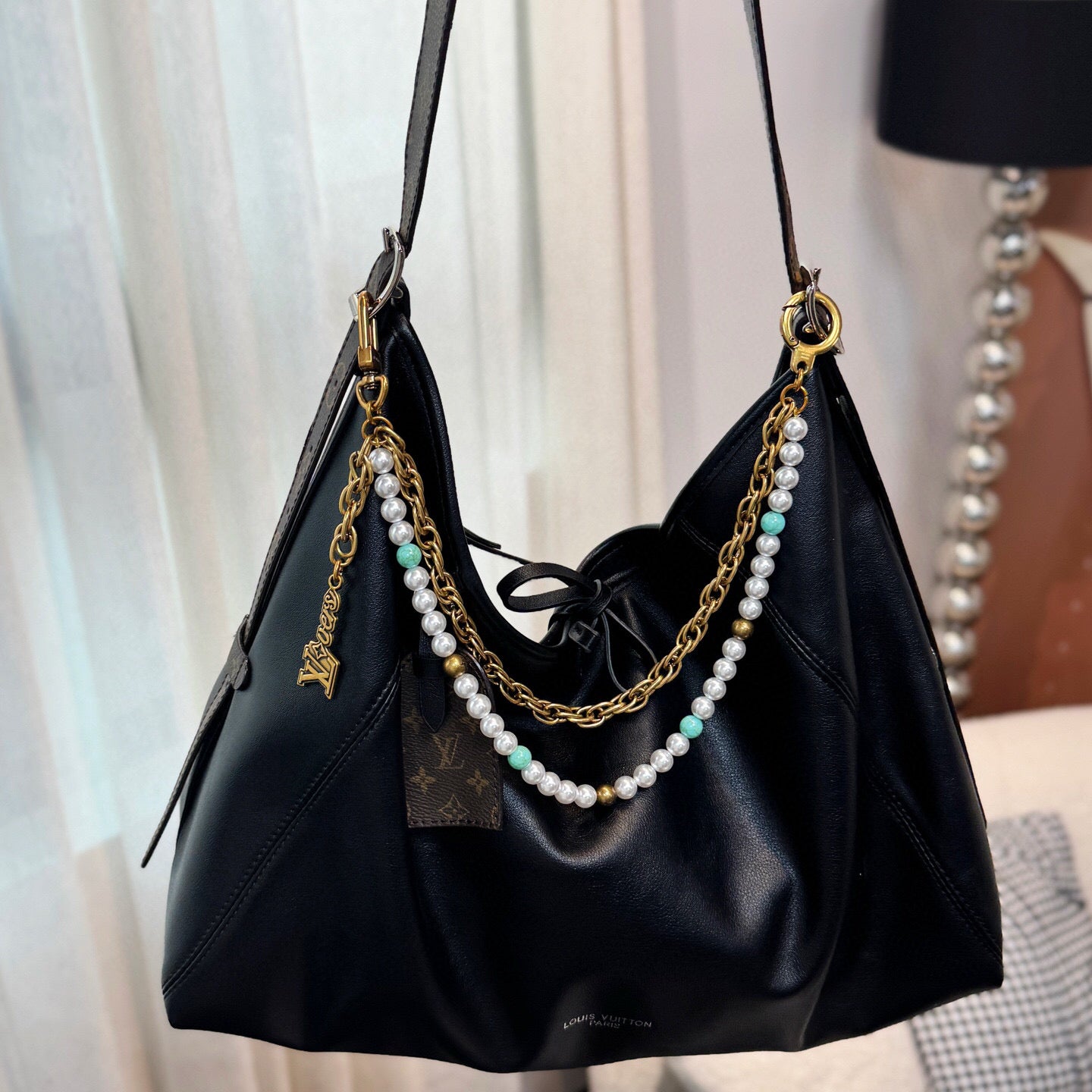 Louis Vuitton Pearls Chain Belt and Bag Charm