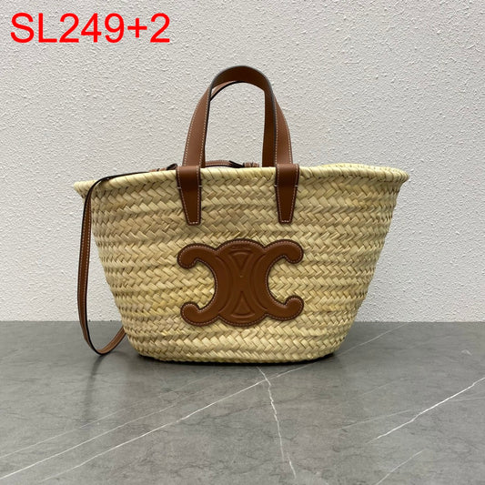 Celine Small Straw Triomphe bag