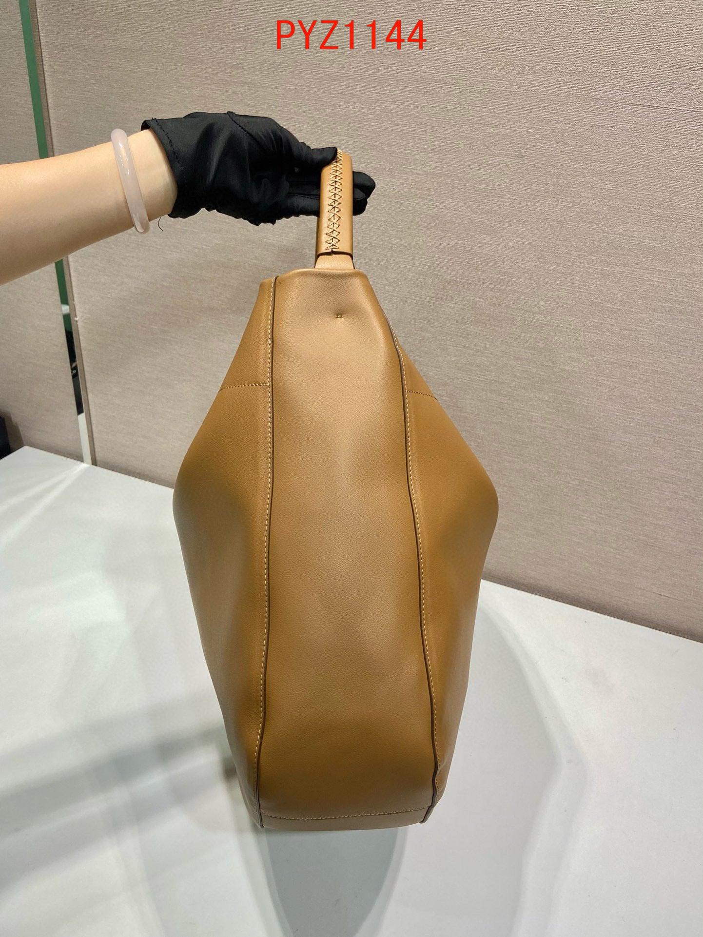 Prada Caramel Large Leather Shoulder Bag