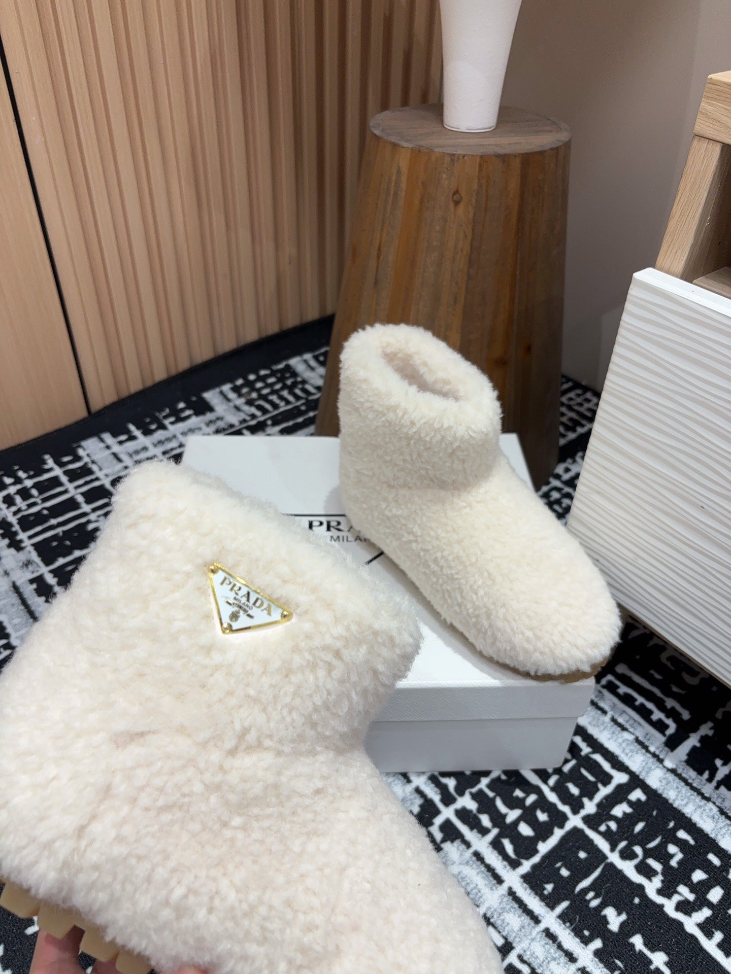Prada Shearling Ankle boots