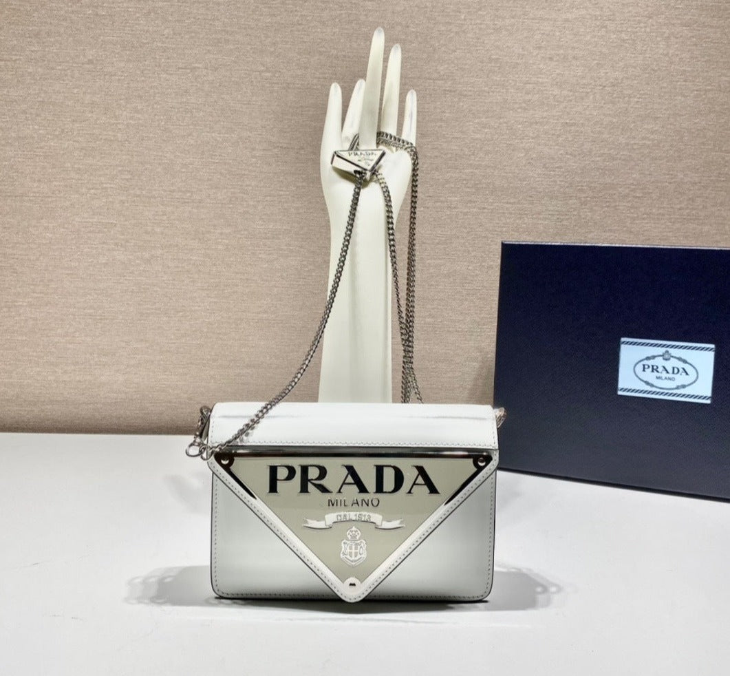 Prada Brushed leather shoulder bag