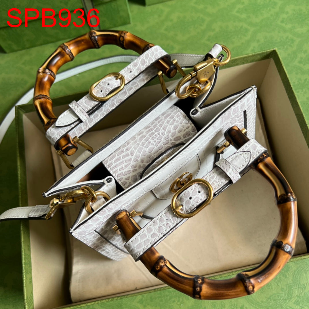 Gucci Diana Tote Bag Crocodile leather