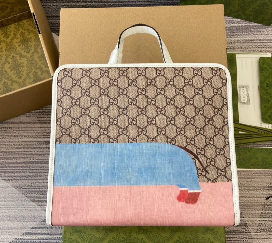 Gucci CHILDREN'S DOG PRINT TOTE BAG