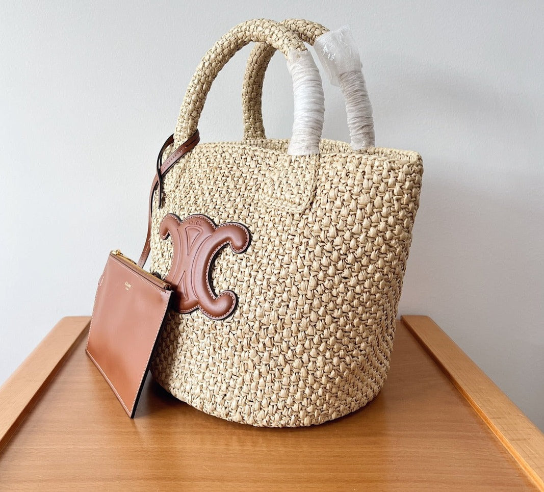 Celine Triomphe Straw bag