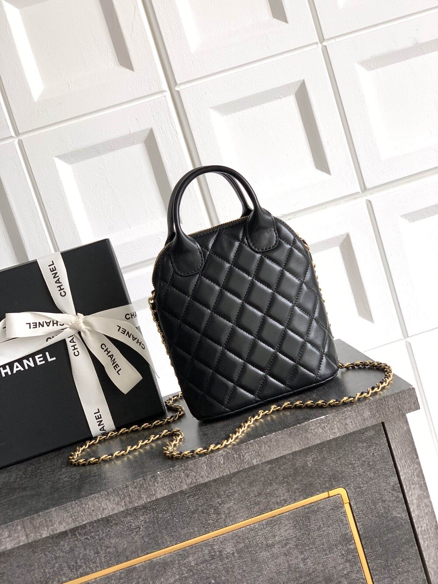 Chanel leather/suede clutch