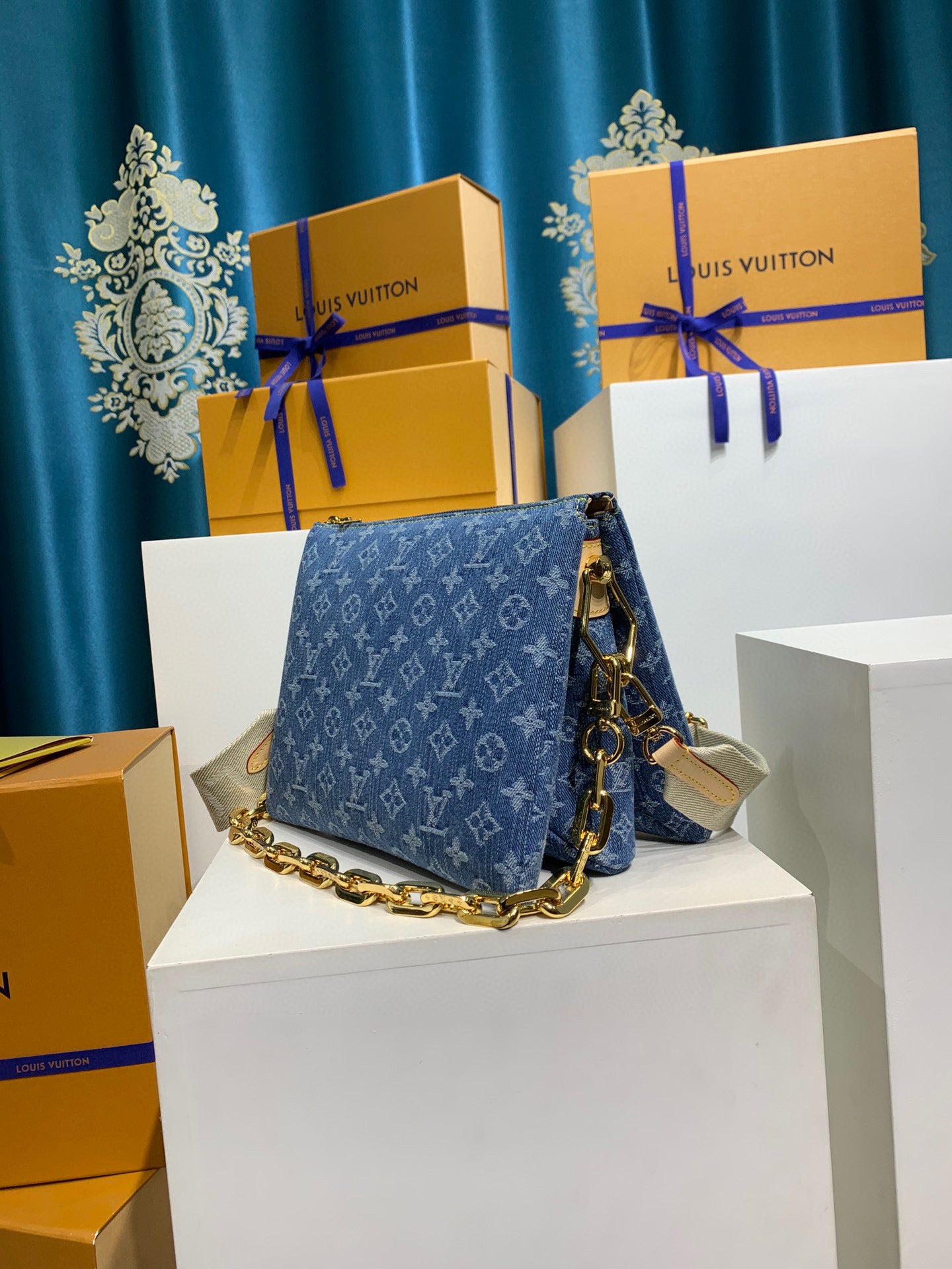 Louis Vuitton Denim Coussin PM