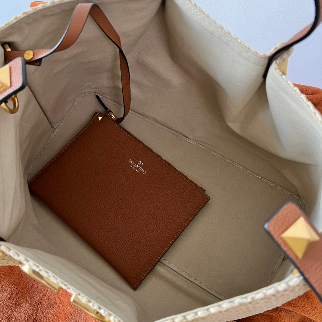 Valentino Summer woven tote bag