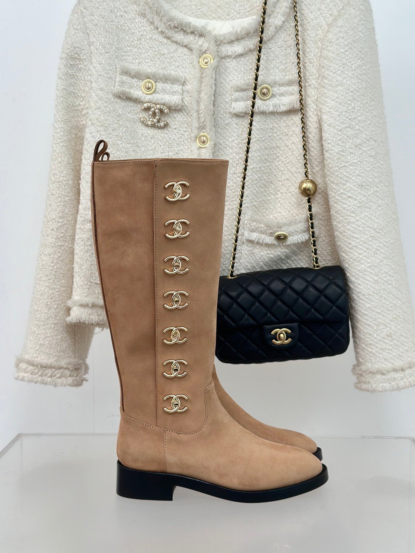 Chanel High Suede Boots