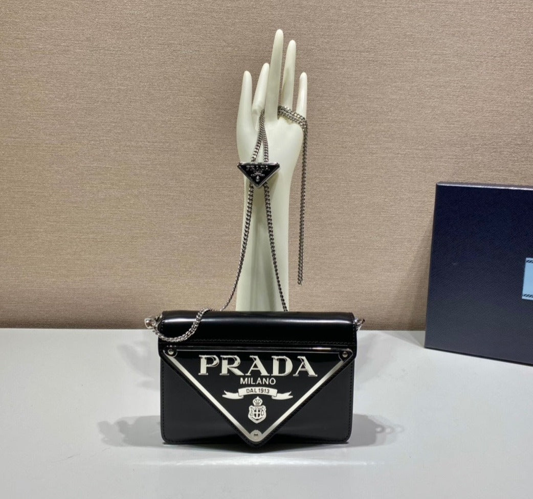Prada Brushed leather shoulder bag