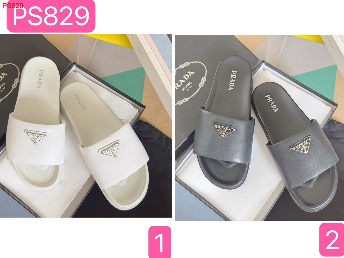 Prada Men leather slides