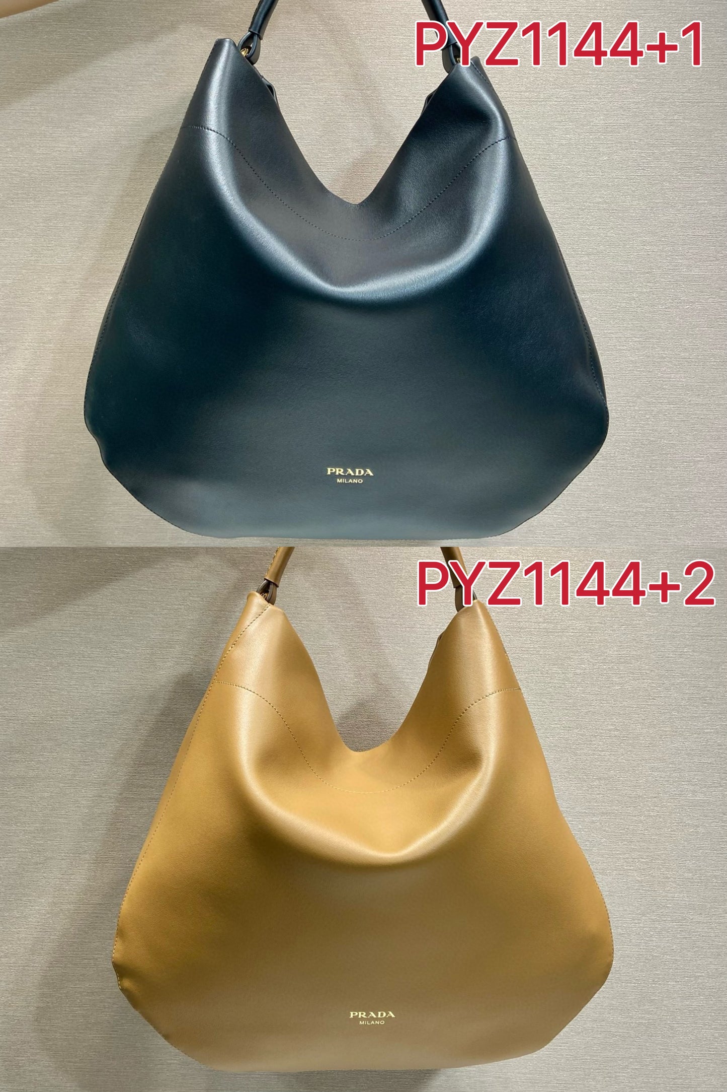 Prada Caramel Large Leather Shoulder Bag