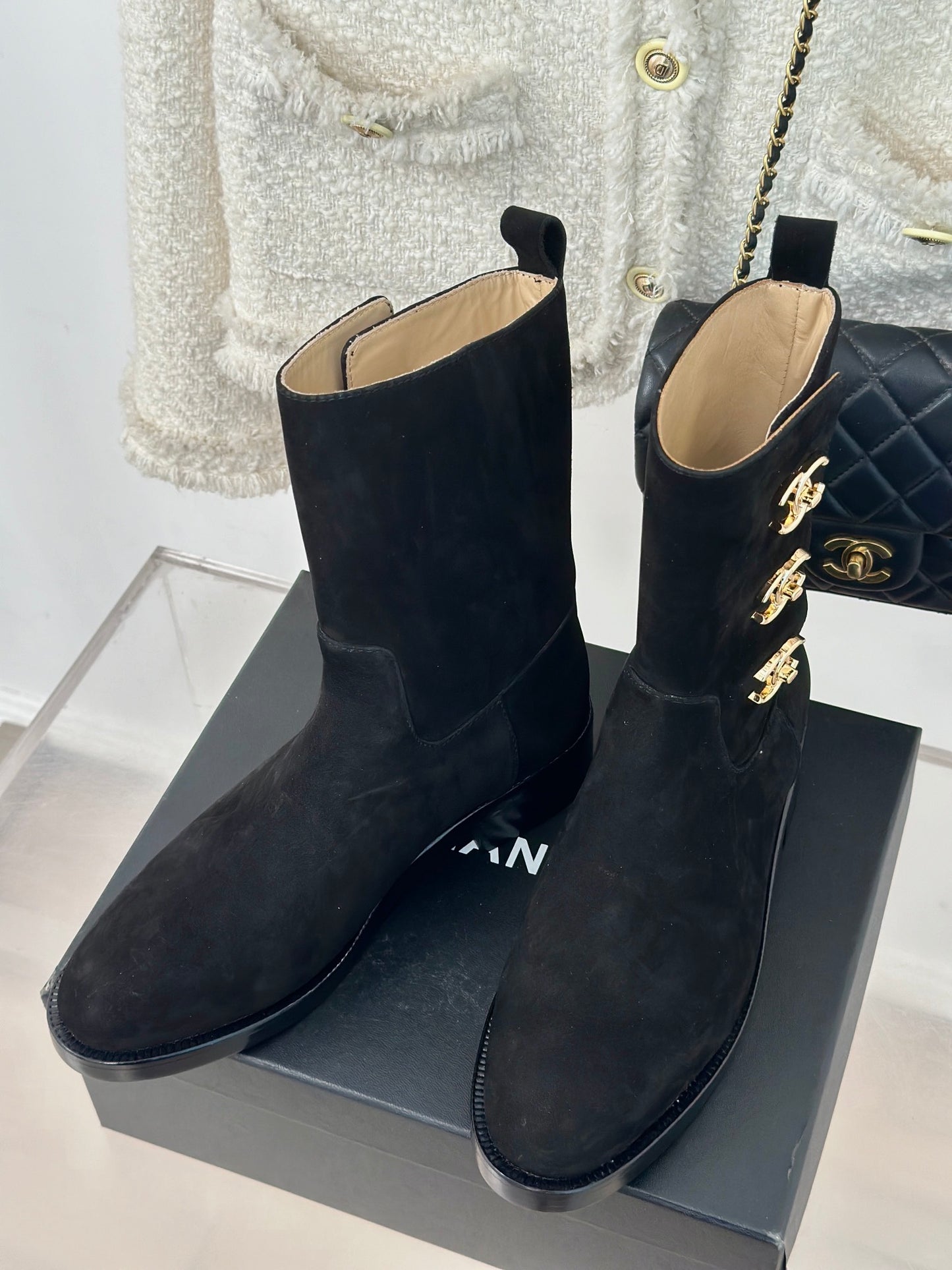 Chanel Ankle Suede boots