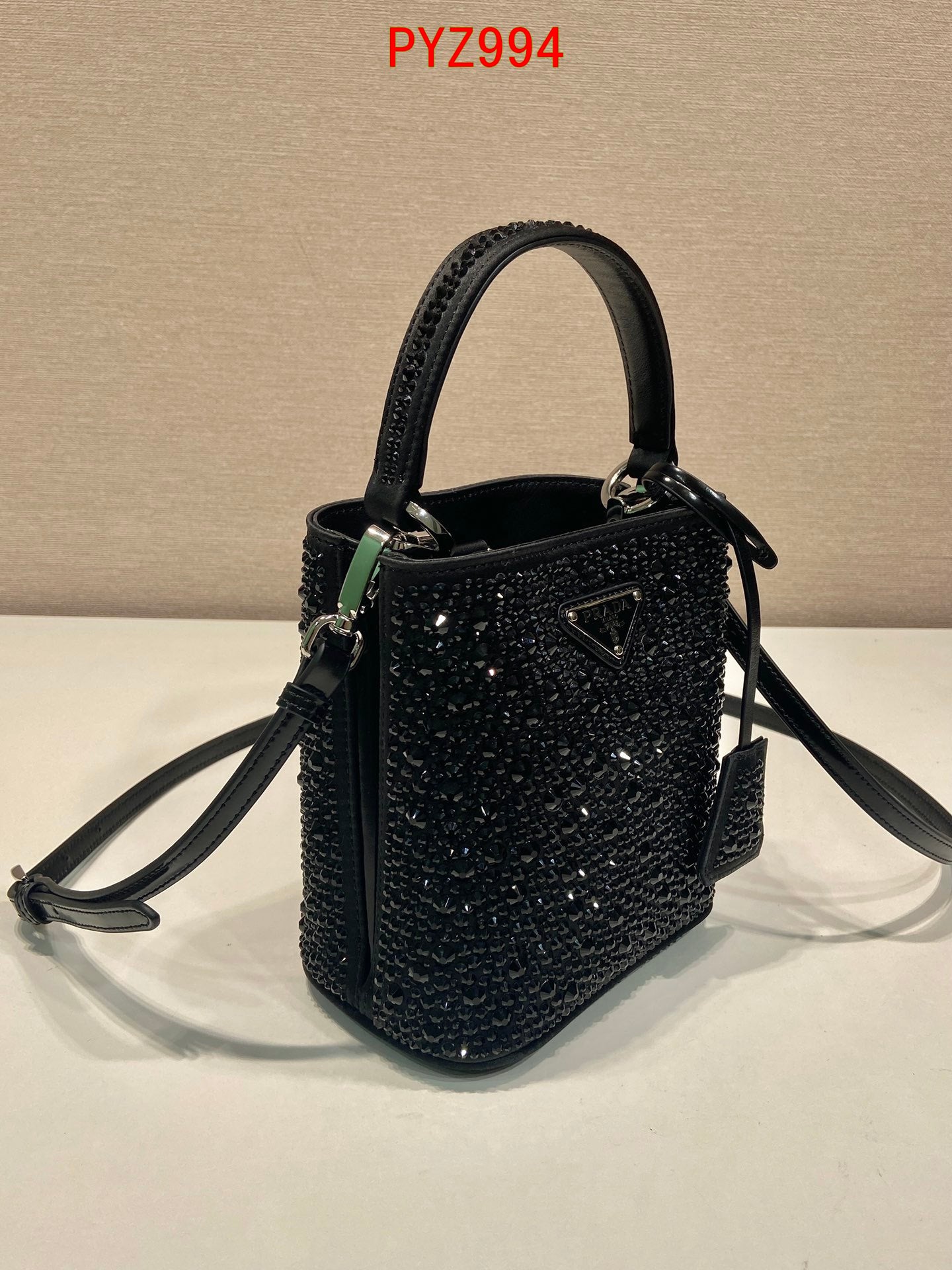 Prada Panier satin bag with crystals