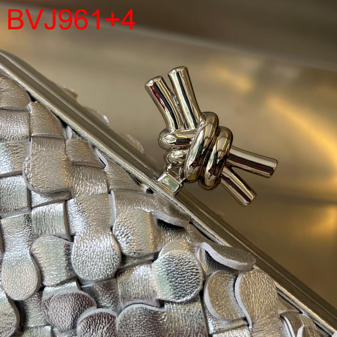 Bottega Veneta Knot Metallic Sequin Intreccio Clutch Bag