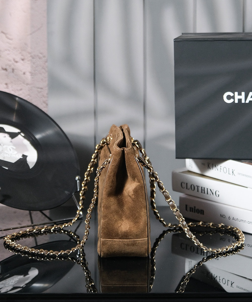 Chanel Suede Crossbody chain bag