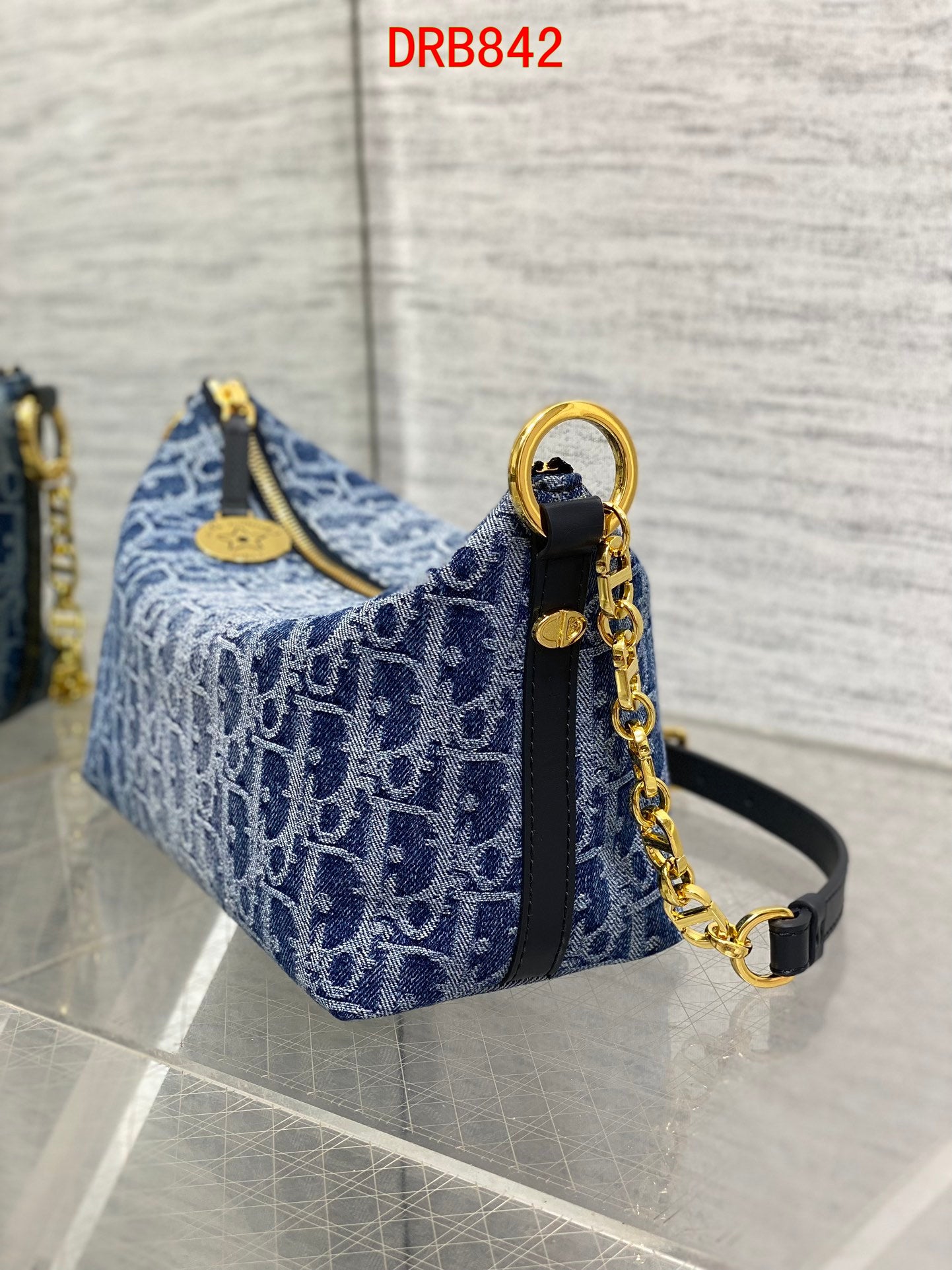 Dior denim Hobo bag with chain