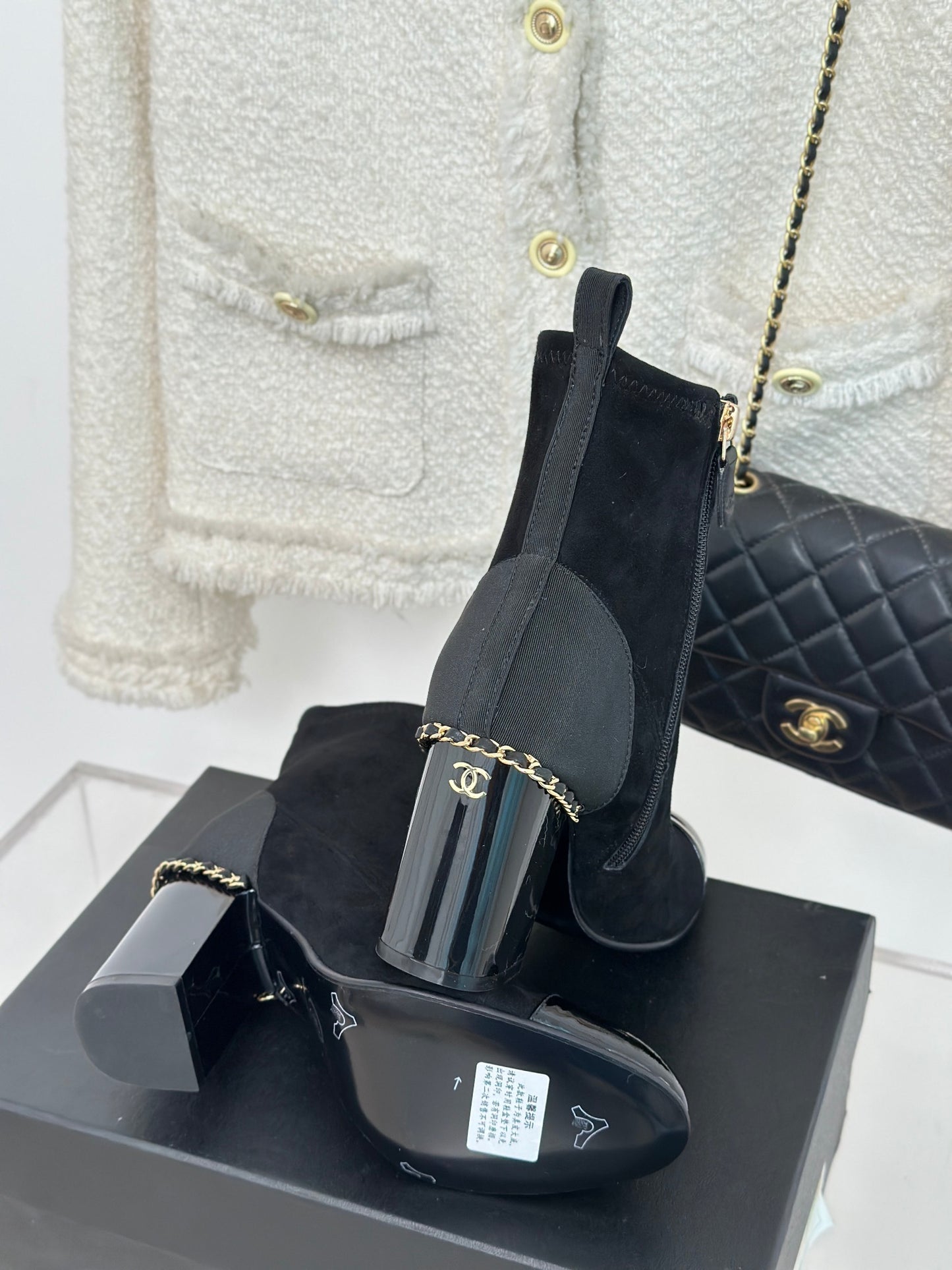 Chanel Ankle Heel Boots